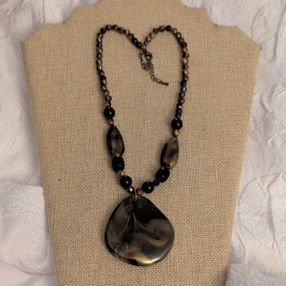 black and brown beaded necklace